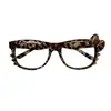 Montura de Gafas con Estampado de Leopardo para Gatita y2k Retro Chica Picante Subcultura Montura Linda Estilo Milenio Diadema de Felpa con Lazo