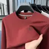 Sudadera de cuello redondo para hombre de primavera y otoño, camiseta de manga larga, top pullover casual de negocios para hombre de primavera y otoño, agradable para la piel, camiseta básica