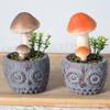 Simulación búho hongo bonsái verde pequeño fresco decoración sala de estar hogar pequeños adornos accesorios para fotos venta al por mayor