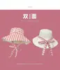 Sombrero de Pescador de Verano para Mujer Estilo Coreano a Cuadros con Ala Ancha y Cordones, con Ala Grande que Hace que la Cara Parezca Más Pequeña, Sombrero de Protección Solar para Chicas Jóvenes y Modernas