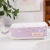Vendedor Popular Xiaohongshu Estojo Mousse Bolinhas Brancas Azuis Estrelas Florzinhas Pequenas Estilo Salty do Instagram Alta Aparência Grande Capacidade Bolsa para Material Escolar