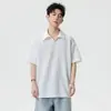 2026 Camisa Polo Jacquard Pequeño Cubito de Hielo Estilo Old Money de Lujo Ligero 2026 Verano Nuevo Estilo Camiseta de Cuello Campana Top para Hombre