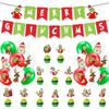 Decoração de festa de Natal transfronteiriça Grinch tema bandeira balão conjunto atmosfera de feriado layout pacote de balões