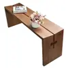 Banco Largo de Madera Maciza Estilo Wabi-Sabi, Silla de Comedor para Uso Doméstico, Madera Natural Simple con Diseño en Forma de Arco, Banco Largo Negro Carbonizado