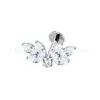 Aretes de Titanio F136 con Ojos de Circonita Alas Labios Uñas Moda Grado de Implante Cuerpo de Aleación de Titanio G23 Joyería para Perforaciones