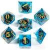 Nuevo set de dados de resina puntiagudos de calavera de gran venta del fabricante, dados afilados, dados poliédricos, dados para juegos de rol DND