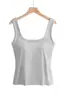 Camisola Transfronteiriça com Bojos Embutidos para Mulheres, Estilo Europeu e Americano, Tamanho Grande, Adequada para Usar como Camada Base ou Peça Externa, Anti-Exposição, Top Versátil