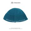 Chapéu de Pescador com Borda Trançada Estilo Coreano Masculino Outono e Inverno Tendência Chapéu de Balde de Tricô Masculino Inverno Rosto Pequeno Chapéu Preto de Lã