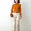 Suéter de Cachemir de Hilo Retorcido de Punto Grueso de Cuello Medio para Mujer Otoño e Invierno Nuevo Suéter Holgado Talla Grande Suéter de Lana de Punto para Abrigar
