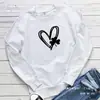 Ebay Sitio Independiente de Comercio Exterior Estampado de Trébol en Forma de Corazón Sudadera Holgada de Moda Cuello Redondo Manga Larga