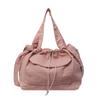 Bolso de Cubo de Lona Casual Artístico de Nicho Estilo Coreano, Bolso de Hombro con Cordón Ajustable a la Moda para Mujer, Celebridad de Internet, Bolso Bandolera de Nailon Plisado
