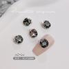 Uñas de manicura de celebridad en línea de Año Nuevo hechas a mano serie gris usar uñas diamantes tridimensionales incrustados circonita perla pila diamantes pegatinas de uñas joyería