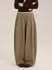Pantalones rectos de cintura alta a rayas para niñas, nueva colección de otoño 2026, pantalones anchos sueltos y casuales para niños con una caída relajada