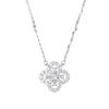 Collar de Plata de Ley S925 Yincheng Trébol de Cuatro Hojas de la Suerte para Mujer Moda Lujo Accesible Colgante Completo de Diamante Mismo Estilo Taobao Flor Calada