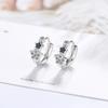 Brincos de Estrela para Mulheres, Estilo Japonês e Coreano, Brincos Simples de Pentagrama Preto Cravejados com Zircônia, Joia Elegante para Hélice da Orelha