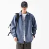 Chamarra de mezclilla negra de alta gama para hombre Primavera y Otoño 2025 Nueva Slim-fit talla grande Chamarra de mezclilla tipo levita para hombre