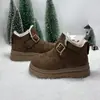 Botas de Neve Birkenstock de Couro Macio para Mulheres 2026 Novo Estilo de Inverno com Forro de Lã, Sapatos Quentes de Algodão de Cano Médio Espessados, Botas Curtas Antiderrapantes