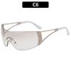 Gafas de Sol Retro Francesas de Una Pieza Incrustadas de Diamantes Gafas Sexy Y2K Medieval Milenial Gafas Futuristas Transfronterizas