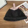 Gorro de Lana Tejido Lindo con Bloques de Color Estilo Japonés para Mujer, Cálido de Otoño e Invierno, Sencillo, Versátil, Adelgazante para la Cara