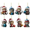 Transfronteiriço Novo Produto Natal Criativo Gato Fofo Casa de Natal Decorações de Árvore de Natal Acrílico Plano Pendurado