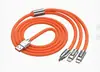 Cable de Carga Tres en Uno Cable de Datos Líquido Uno a Tres Cable Universal de Tres Cabezales para Teléfono Móvil Carga Rápida Multi-Cabezal Fabricante Venta al por Mayor