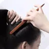 Pente de Cerdas de Javali Dentes Estreitos Cabeleireiro Pente de Cabelo de Três Fileiras Modelagem Fofa Cabo Longo Maquiagem Cauda Pontiaguda Pente para Cabelo Cacheado