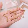 Set de tres piezas de pendientes de línea de estrella de cinco puntas de acero inoxidable con forma de pendientes grandes de línea redonda joyería al por mayor