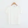 Camiseta versátil base para el hogar para mujer corte ajustado ropa interior de verano cuello redondo fina holgada modal ropa algodón