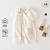Mameluco de manga corta para bebé niña Verano Delgado Ropa para bebé Ropa para niña para salir Algodón puro Clase A Ropa para gatear para recién nacidos