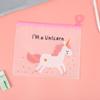 Bolsa de Zíper Fosca Unicórnio Desenho Animado Bolsa Simples Transparente de Zíper EVA Bolsa de Armazenamento de Roupas e Toalhas de Grande Capacidade