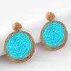 Nueva Llegada Enredadera de Césped Artificial Hecha a Mano Aretes Trenzados Aretes de Estilo Bohemio para Vacaciones Aretes Geométricos Distintivos para Mujer