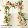 Enredadera de Flores Artificiales de Rosa Zarcillo Colgante de Pared Enroscada Cubierta Decorativa para Tubería de Agua de Aire Acondicionado Sala de Estar Techo Planta de Plástico