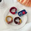 Gomas para el pelo de bola con letras estilo coreano para mujer, Cuerdas para moño de pelo de alta gama, Nuevas gomas para el pelo de colores caramelo 2025 al por mayor