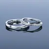 Anillos de Pareja Estilo Frío para Hombre y Mujer, Joyería Plateada Anillos Abiertos, Anillos de Boda en Vivo, Suministro Mayorista en Vivo de Douyin