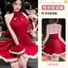 Admiración Matutina Navidad Ropa Erótica Esponjosa Dulce QQNY Coqueteo Interés Erótico Lencería Erótica Deseo Puro Espalda Descubierta Vestido Rojo Pijama
