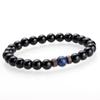 Acessórios Pulseira de Pedra Vulcânica Masculina Joias com Contas Naturais de Pedra da Lua Pulseira de Obsidiana Europeia e Americana Atacado Método Antigo