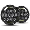 Faros LED de 75W en Stock del Fabricante para Jeep Wrangler, Faros LED para Motocicleta, Piezas de Modificación para Vehículos Todoterreno, Luces de Cruce y Carretera