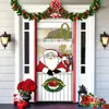 Decoración de Cubierta de Puerta de Navidad Tela de Fondo Verde de Navidad Cubierta de Puerta de Navidad Colgante de Puerta Decoración de Fiesta de Año Nuevo Tapiz de Cubierta de Puerta
