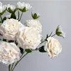Flores Artificiais de Rosa com Padrão de Lichia para Decoração de Casa, Adereços de Foto, Buquês de Mesa de Casamento e Arranjo de Cena