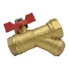 Válvula de Esfera com Filtro Espessada 4 6 1 DN15 20 25 32 Válvula de Esfera de Cobre Válvula de Cobre Integrada com Filtro Tipo Y