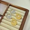 Pendientes de aleación irregulares con diseño de viento retro europeo y americano, pendientes de luna con personalidad geométrica de alto sentido, venta al por mayor