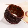 Pulsera Tejida Hueca Versátil Unisex Estilo Punk Personalizada y Creativa Pulsera de Cuero de Venta Caliente Transfronteriza