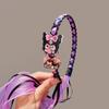 Nova Faixa de Cabelo com Fita para Crianças Kuromi Meninas Princesa Trançada Acessórios de Cabelo Grampo Antiderrapante Atacado