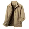 Nova jaqueta de trabalho ao ar livre estilo americano de outono para homens, casaco corta-vento com gola alta, top casual solto da moda para homens
