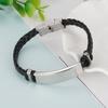 Direto da Fábrica pulseira simples de moda transfronteiriça personalidade pulseira de cinto de aço titânio corda de cânhamo pulseira trançada de PU pulseira masculina e feminina