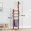Perchero de madera maciza para la sala de estar, colgador de ropa y bolsos de pie, estante de almacenamiento de ropa simple y moderno estilo rama de árbol para el hogar y el dormitorio
