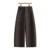 Pantalones Casuales Rectos de Cintura Alta Personalizados para Mujer, Adelgazantes, con Caída, de Largo hasta el Suelo, Retro, Versátiles, Tallas Grandes, Holgados, de Pierna Ancha para Mujer