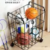 Estante de Almacenamiento para Baloncesto, Estante para Pie-Voleibol Interior para el Hogar, Cesta de Almacenamiento para Esterillas de Yoga, Estante para Pelotas Infantiles, Estante de Almacenamiento para Pelotas