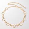 Novo Anel de Borboleta com Strass Doce para Senhoras Corrente de Cintura Modaável de Metal All-match Cinto Feminino Exquisito Ajustável