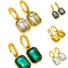 Nuevos Pendientes de Acero Inoxidable de Moda Europea y Americana Más Vendidos con Diamantes Cuadrados, Joyería para Mujer de Estilo Sencillo de Nicho, Pendientes para Mujer al por Mayor